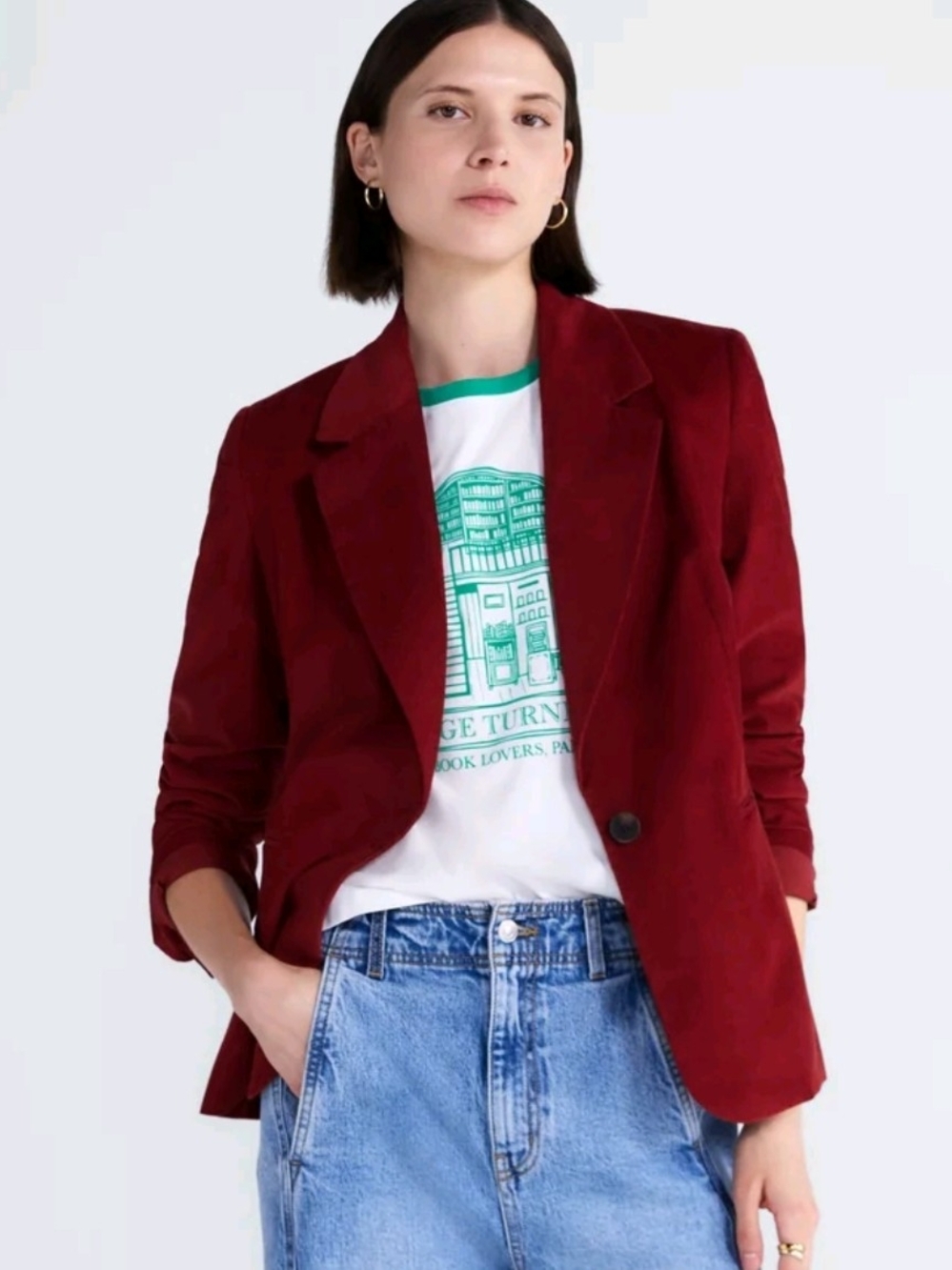Corduroy Burgundy Blazer NWT